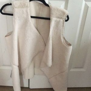White soft seude vest